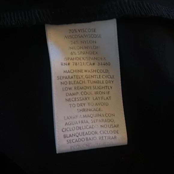 EILEEN FISHER BLACK VISCOSE CREPE SLEEVELESS MIDI DRESS GREAT CONDITION (M) - Picture 7 of 7